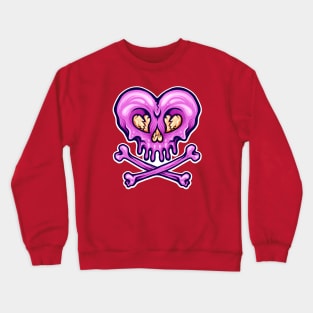 Heart Skull Purple Crewneck Sweatshirt